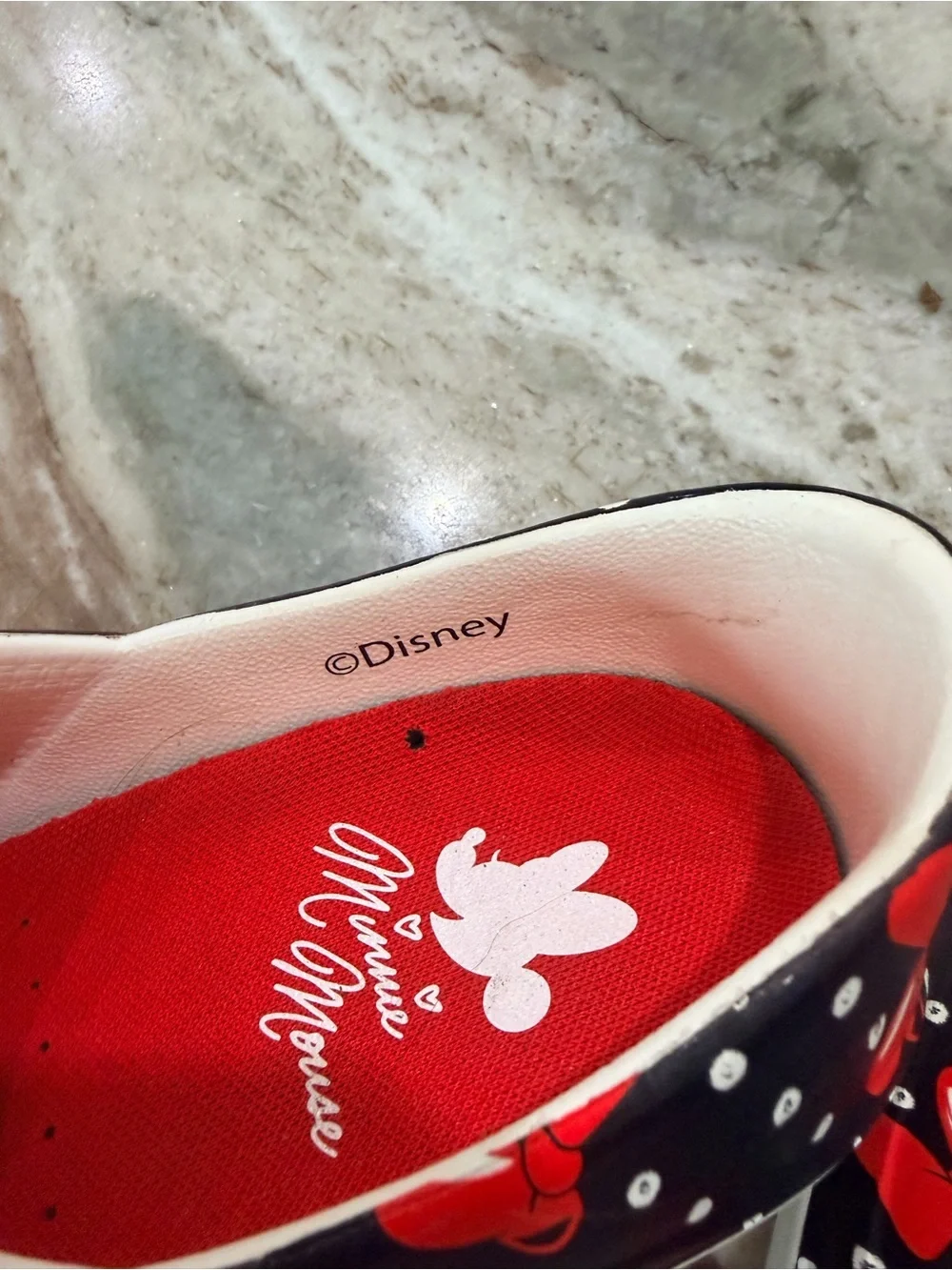 Disney Black Slip-On Kids Clogs with Red Bow and White Polka Dots